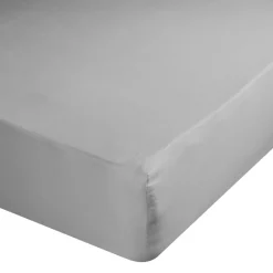 Drap housse 90x190cm 100% coton gris clair < Gifi Clearance