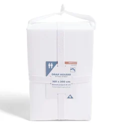 Drap housse 160x200cm 100% coton percale blanc