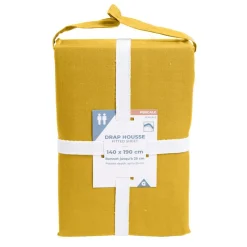 Drap housse 140x190cm 100% coton percale marron foncé < Gifi Hot