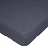 Drap housse 90x200cm coton satin fusain noir