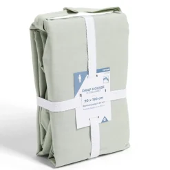 Drap housse 90x190cm 100% coton vert céladon < Gifi