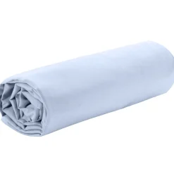 Drap housse 160x200cm 2 personnes polyester uni bleu