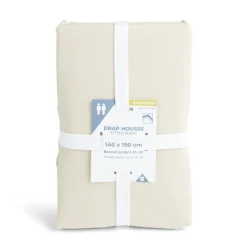 Drap housse 140x200cm polycoton beige < Gifi Discount