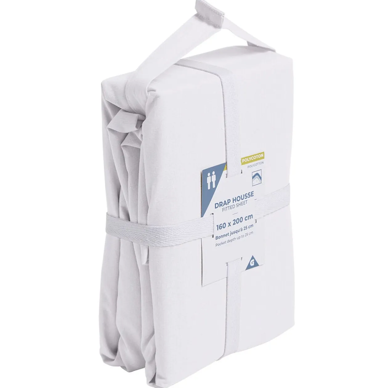 Drap housse 160x200cm polycoton blanc
