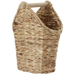 Dérouleur papier WC bois avec panière imitation osier tressé < Gifi Outlet