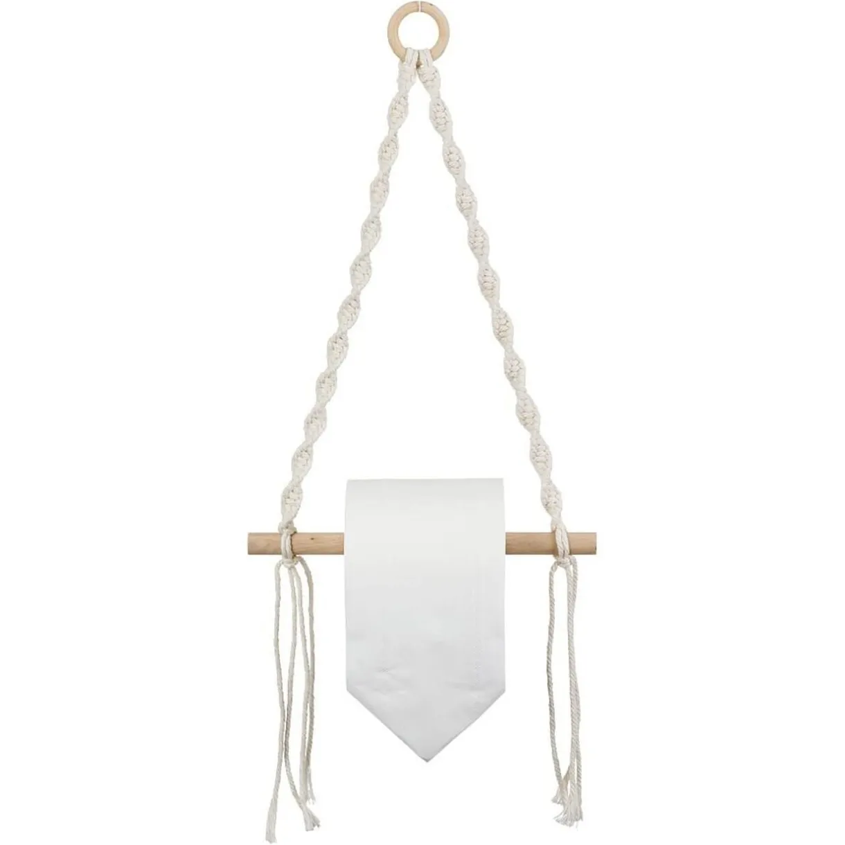 Dérouleur papier WC macramé 20xH54cm < Gifi