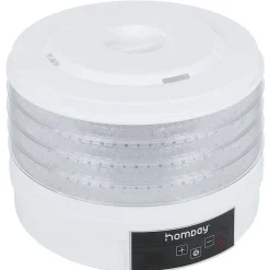 Déshydrateur alimentaire Homday 350W ABS blanc Ø30cm < Gifi New
