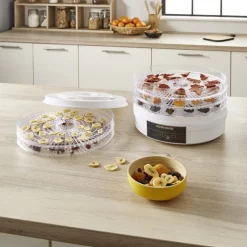 Déshydrateur alimentaire Homday 350W ABS blanc Ø30cm < Gifi New