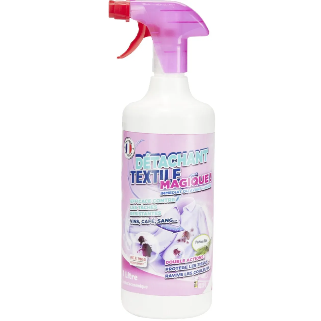 Détachant textile magique immédiat ou avant-lavage senteur pin 1L