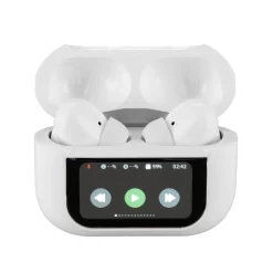 Ecouteurs bluetooth écran tactile blanc 6x2,5xH4,5cm