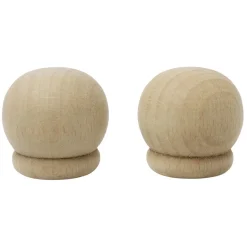 Embout de tringle anglais en bois naturel Ø20mm x2