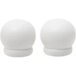 Embout de tringle anglais en bois blanc laqué Ø20mm x2