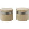 Embout de tringle en bois naturel bague métal Ø28mm x2