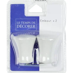 Embout pour tringle à rideaux x2 blanc aluminium < Gifi Outlet