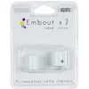 Embout pour tringle à rideaux x2 blanc aluminium < Gifi