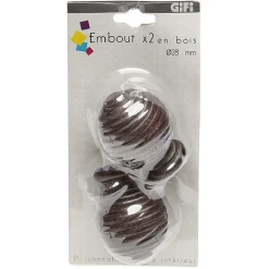 Embouts X2 Bois Boule strie < Gifi Outlet