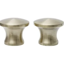 Embout tringle à rideau Ø20mm aluminium brossé x2 forme arrondie