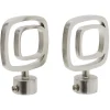 Embout tringle à rideau Ø20mm carré ajouré aluminium brossé x2 < Gifi New
