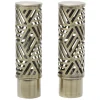 Embout tringle à rideau Ø20mm cylindrique aluminium laiton brossé x2