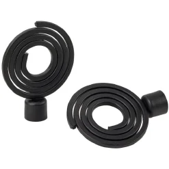 Embout tringle à rideau Ø16 mm métal forme spirale noir mat x2 < Gifi Outlet