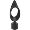 Embout tringle à rideau Ø20mm métal forme ovale noir mat x2