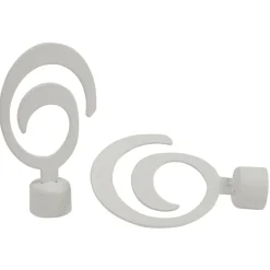 Embout tringle à rideau Ø20mm métal forme spirale blanc mat x2