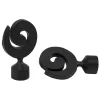 Embout tringle à rideau Ø20mm métal forme spirale noir mat x2
