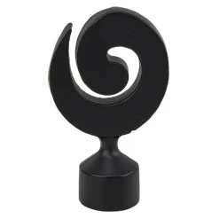 Embout tringle à rideau Ø20mm métal forme spirale noir mat x2