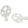 Embout tringle à rideau Ø16 mm métal forme ronde blanc mat x2