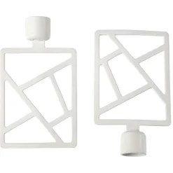 Embout tringle à rideau Ø16 mm métal forme géométrique blanc x2 < Gifi Hot