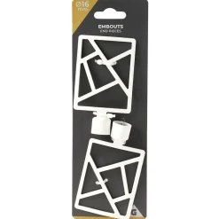 Embout tringle à rideau Ø16 mm métal forme géométrique blanc x2 < Gifi Hot