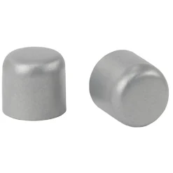 Embout tringle à rideau Ø16 mm métal forme arrondie gris mat x2