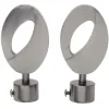 Embout tringle à rideau Ø20mm ovale ajouré aluminium poudre canon x2