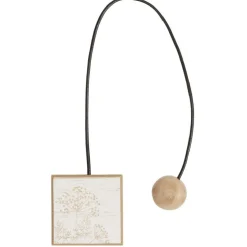 Embrasse aimantée carrée motif ciboule bois naturel