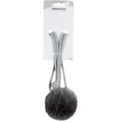 Embrasse corde et pompon effet fourrure