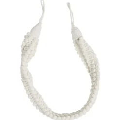 Embrasse corde tressée plate coton beige