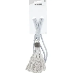 Embrasse coton rond métal et pompon gris < Gifi Outlet