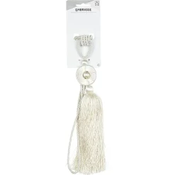 Embrasse pompon + cercle fantaisie L40cm polyester
