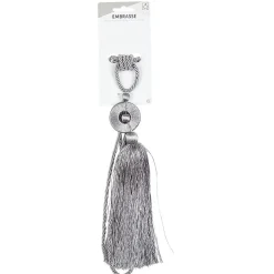 Embrasse pompon + cercle fantaisie L40cm polyester