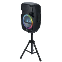 Enceinte bluetooth sans fil lumineuse RGB avec micro et trépied réglable H85cm < Gifi New