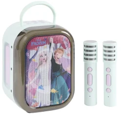Enceinte karaoké La reine des neiges bluetooth plastique avec 2 micros H22cm