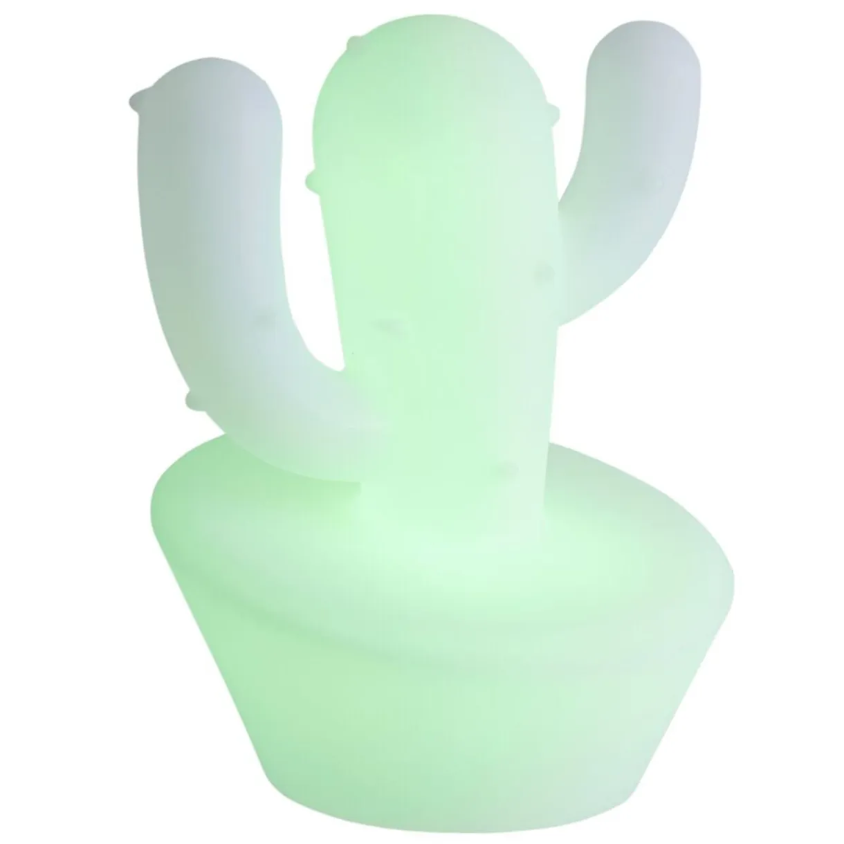 Enceinte lumineuse bluetooth sans fil USB RGB Luminus cactus blanc 15W Ø23xH31cm < Gifi Hot