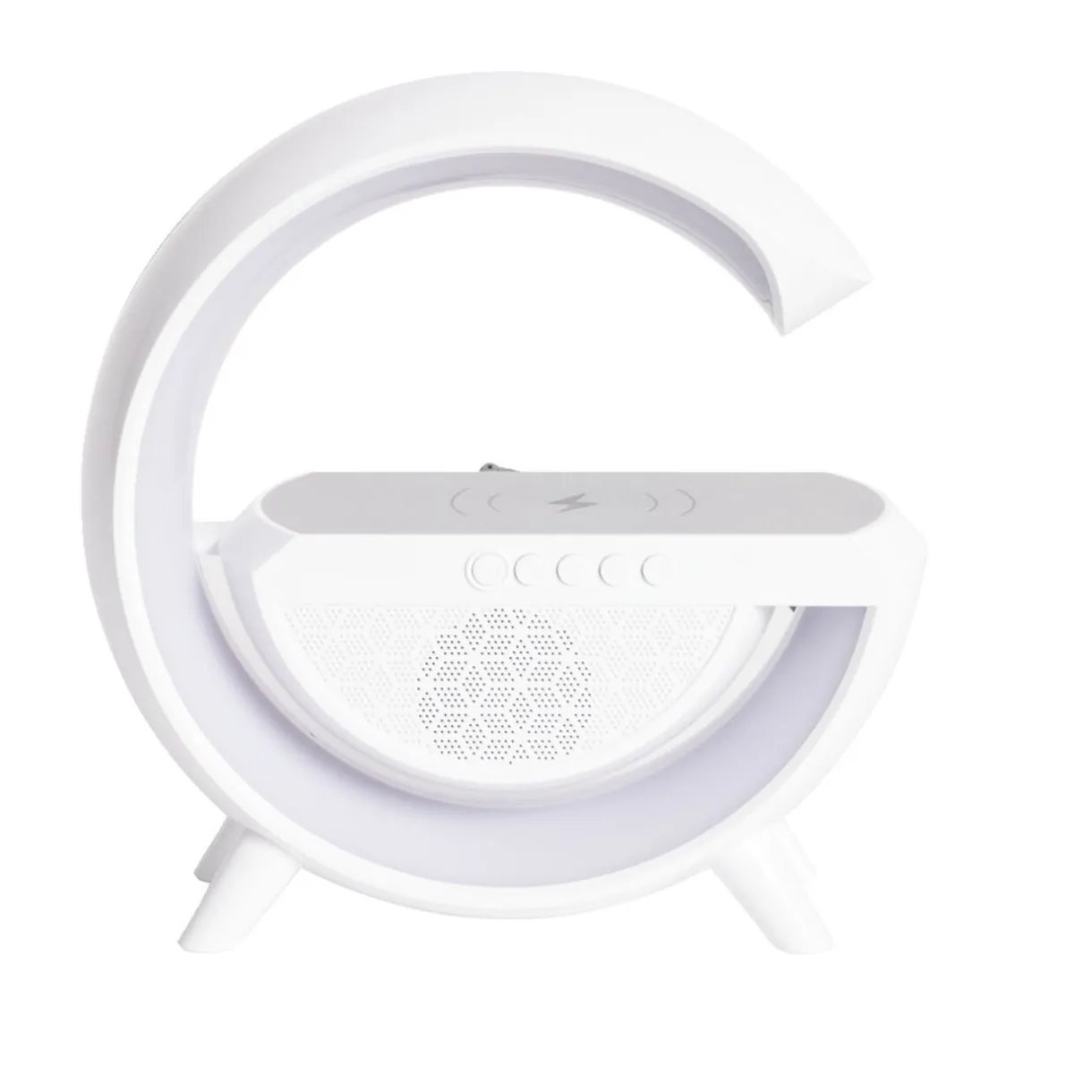 Enceinte multifonction forme G lampe et chargeur à induction < Gifi