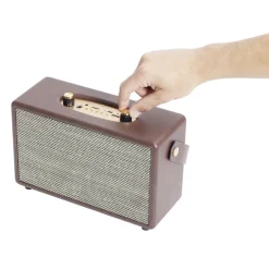 Enceinte rétro bluetooth en bois 20W < Gifi Hot