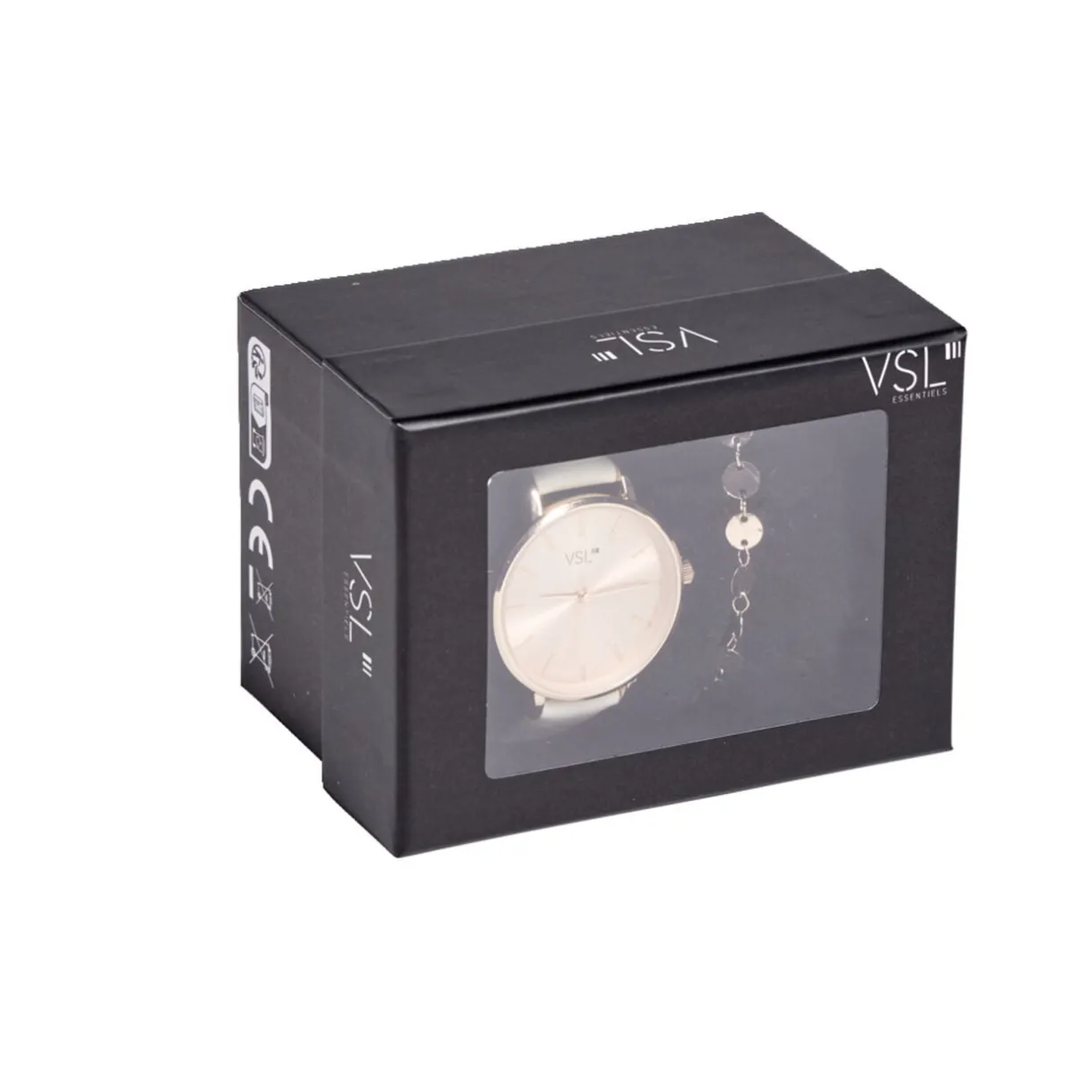 Ensemble montre et bracelet femme rose gold et beige < Gifi Hot