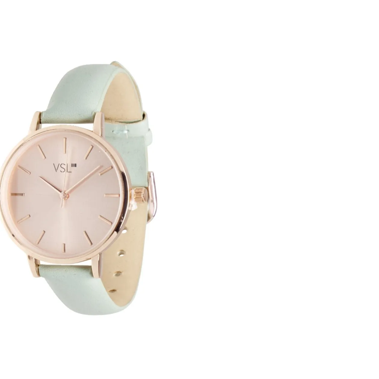 Ensemble montre et bracelet femme rose gold et vert pastel