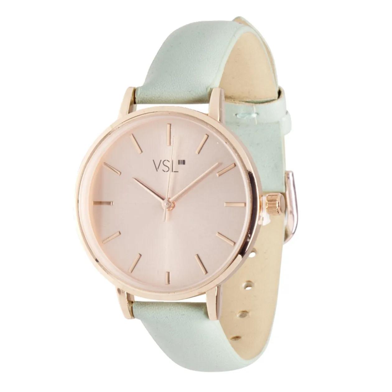 Ensemble montre et bracelet femme rose gold et vert pastel