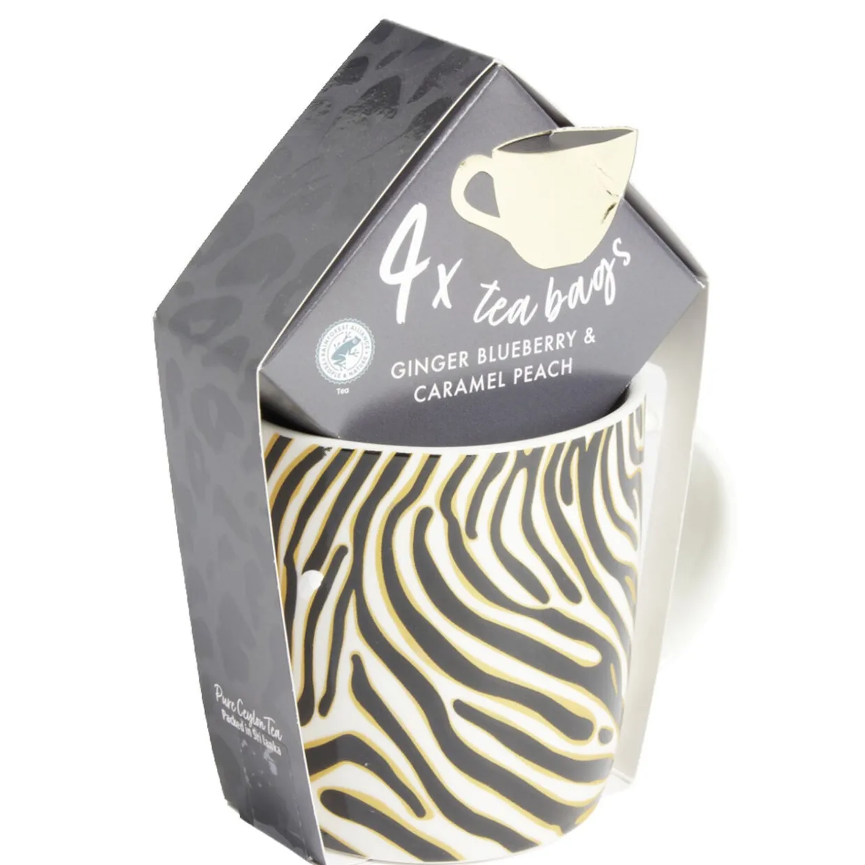 Ensemble mug en faïence avec 4 sachets de thé