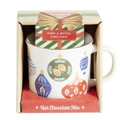 Ensemble mug Noël avec sachet de chocolat chaud
