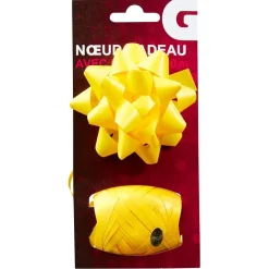 Ensemble noeud et ruban bolduc jaune